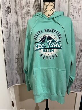 Lake Tahoe Graphic Hoodie Sweatshirt - Mint